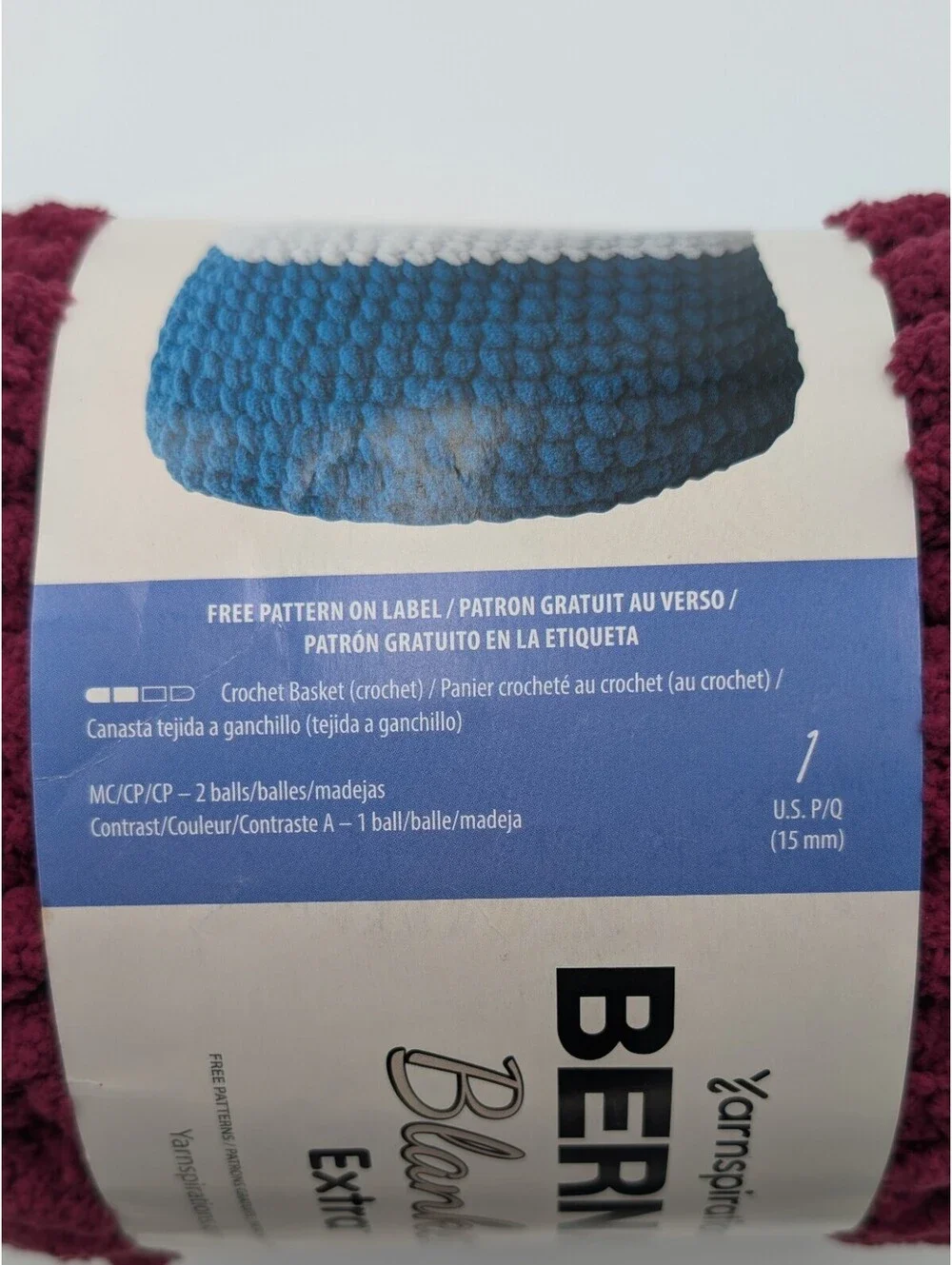 Bernat Blanket Extra Yarn Burgundy Plum 27005